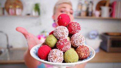 Jane de Graaff's apple-oat and raspberry lamington bliss balls