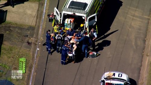 A man has been shot outside a home in Sydney's west, forcing a terrified family to run for cover in the middle of their little girl's birthday party.The party in Bletchley Place, Hebersham, was punctuated by gunshots and screaming about 2.30pm today.