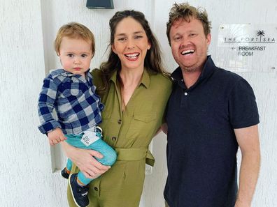 Jessica Braithwaite with her husband Thom and son Donovan
