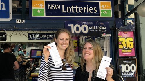 Newsagencies around the country were packed out ahead of Australia's record $100 million Powerball lotto draw.