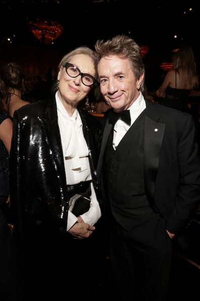BEVERLY HILLS - JANUARY 7: Meryl Streep and Martin Short at the 81st Annual Golden Globe Awards, airing live from the Beverly Hilton in Beverly Hills, California on Sunday, January 7, 2024, at 8 PM ET/5 PM PT, on CBS and streaming on Paramount+. Photo: Todd Williamson/CBS via Getty Images)