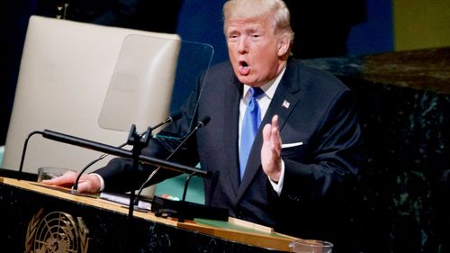 US President Donald Trump makes his maiden address to the UN. (AAP)