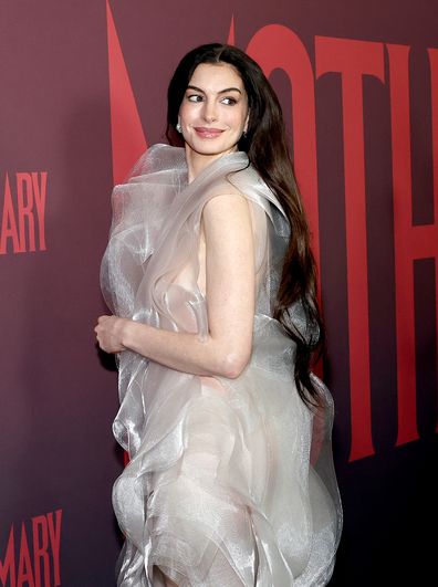 anne hathaway sheer black dress Bling Bling V Neck High Low Black Long Prom Dresses, Fluffy Black Form   Eip Collection