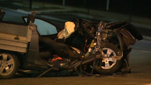 Police believe the driver of the allegedly stolen ute had been involved in another crash. (9NEWS)
