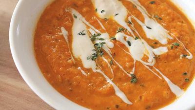 Recipe: <a href="https://kitchen.nine.com.au/2017/05/13/20/35/susie-burrell-weight-loss-roast-vegetable-soup" target="_top">Susie Burrell's weight loss roast vegetable soup</a>