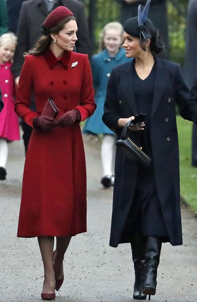 Kate Middleton Duchess of Cambridge, Meghan Markle Duchess of Sussex Sandringham 2018