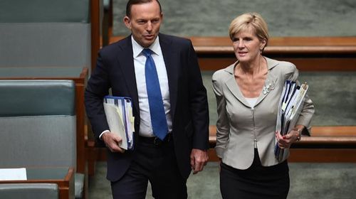 Julie Bishop and Tony Abbott. (AAP)