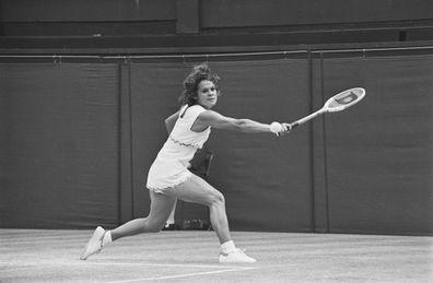 Australian tennis player Evonne Goolagong Cawley at Wimbledon. 