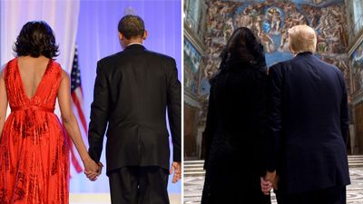 Donald and Melania Trump vs. Barack and Michelle Obama