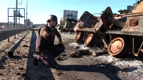 CNN's Matthew Chance realised he was crouching next to an unexploded grenade.