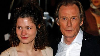 Bill Nighy and daughter Mary Nighy arrive for 2003 Premiere of Love Actually, in aid of Comic Relief, held at the Odeon Leicester Square, central London