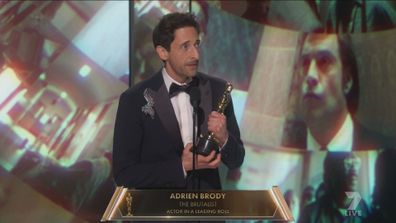 Adrian Brody wins the Best Actor Award at the Academy Awards