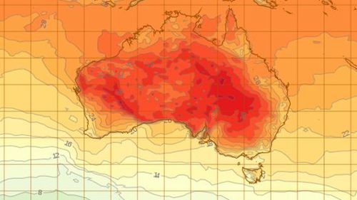 Temperatures will soar across the country over the weekend. (BoM)