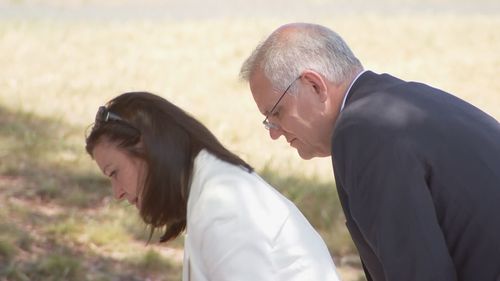 The Morrisons have attended the floral tribute outside the school where five children died in a jumping castle accident.