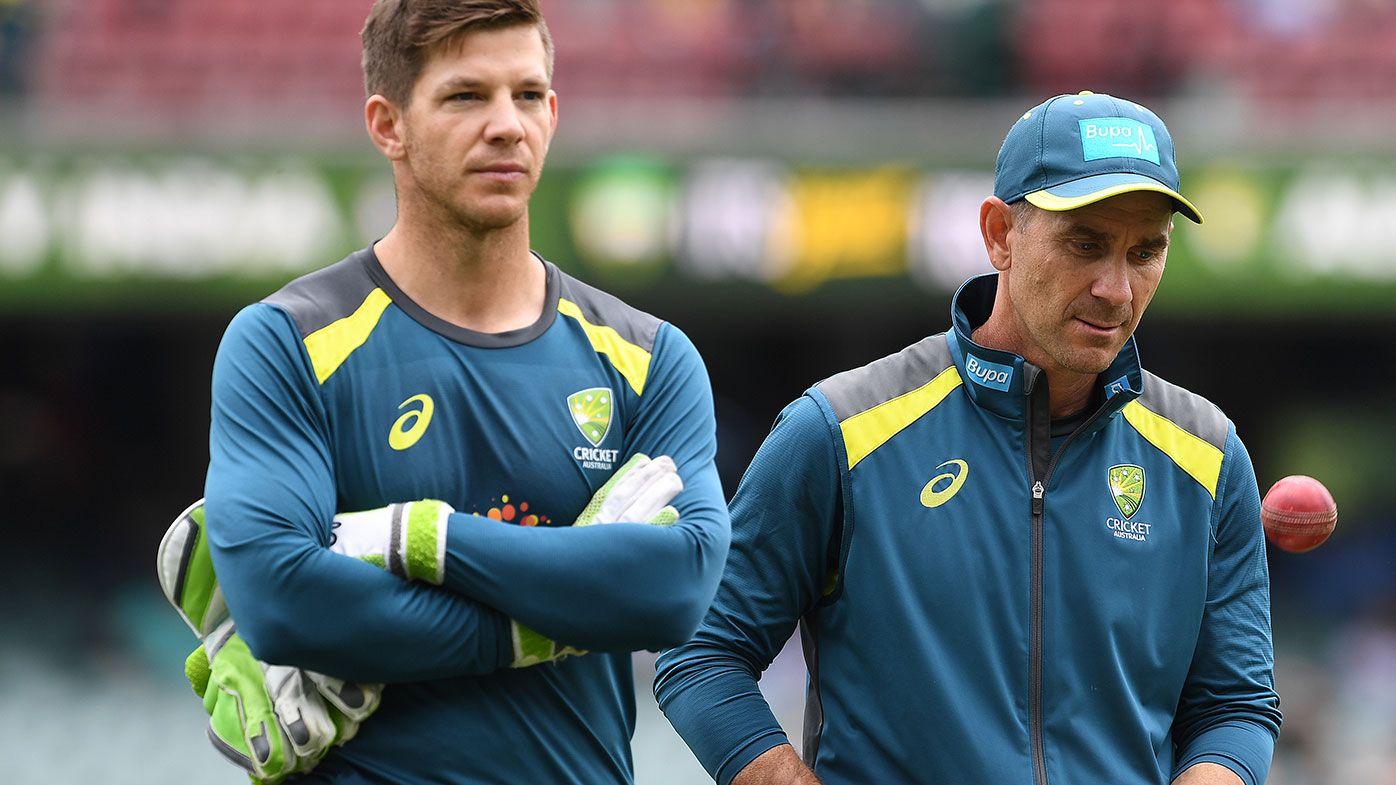 Tim Paine (left) and Justin Langer.