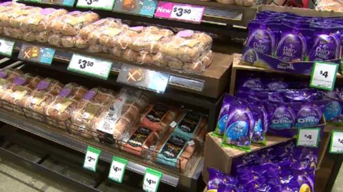 Easter eggs are also lining the shelves at Woolworths. (9NEWS)