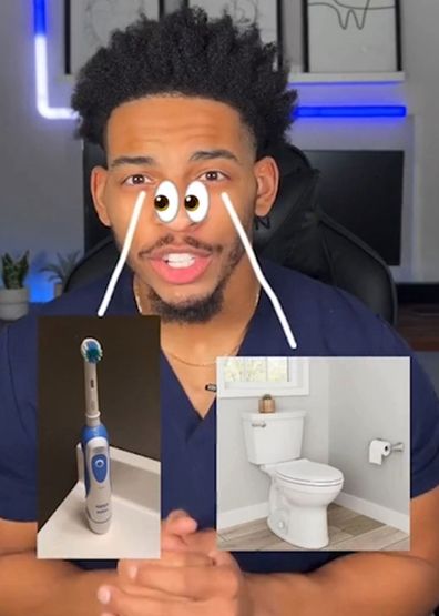 Dentist toothbrush storage bathroom toilet hygeine