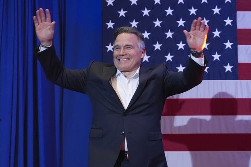 Republican Pennsylvania Senate candidate David McCormick arrives to speak during an election night watch party, Wednesday, Nov. 6, 2024, in Pittsburgh 