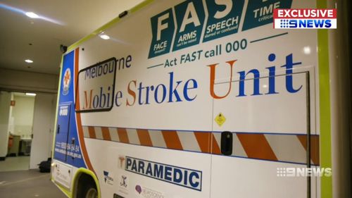 Melbourne has launched its first mobile stroke unit as part of a trial. Picture: 9NEWS