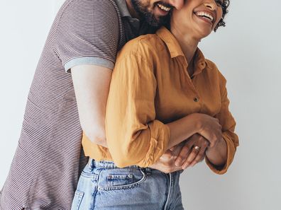 Couple embracing