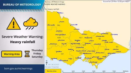 The Bureau's warning applies to all of Victoria. (BOM)