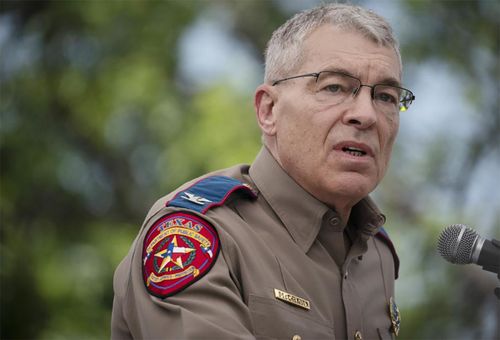 Texas Department of Public Safety Director Steven McCraw speaks during a press conference held outside Robb Elementary School on Friday, May 27, 2022, in Uvalde