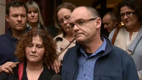 Mr Cronin's parents outside the Supreme Court today. (9NEWS)