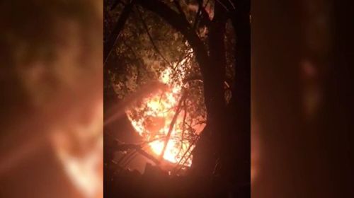 A fire has erupted at a derelict caravan park in the middle of the Gosford suburbs.