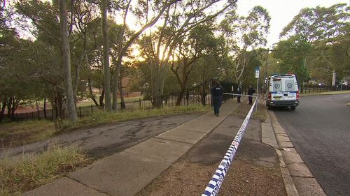 Police tape off around a primary school to investigate the Newcastle sexual assault incident. Picture: 9NEWS