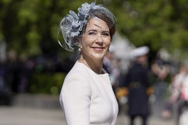 Queen Mary of Denmark arrives in Oslo, Norway, Tuesday, May 14, 2024 to be welcomed by Norway&#x27;s King Harald, Queen Sonja, Crown Prince Haakon and Crown Princess Mette-Marit. 