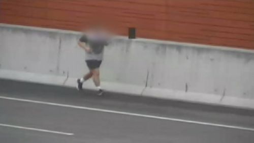 Sydney M2 Motorway jogger road safety warnings