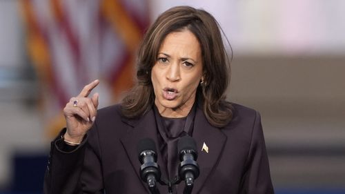 Vice President Kamala Harris delivers a concession speech for the 2024 presidential election on the campus of Howard University in Washington.