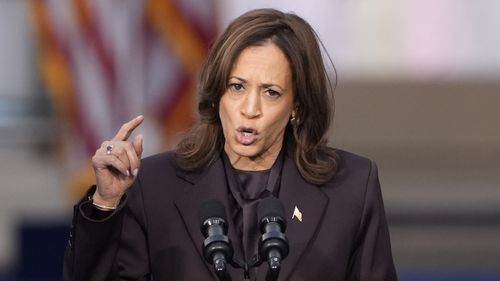 Vice President Kamala Harris delivers the 2024 presidential concession speech on the campus of Howard University in Washington.