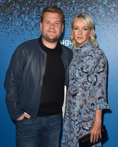 James Corden and wife Julia Carey arrive at 'Carpool Karaoke: The Series' On Apple Music Launch Party at Chateau Marmont on August 7, 2017 in Los Angeles, California.