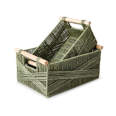 Rectangle green baskets set: $19