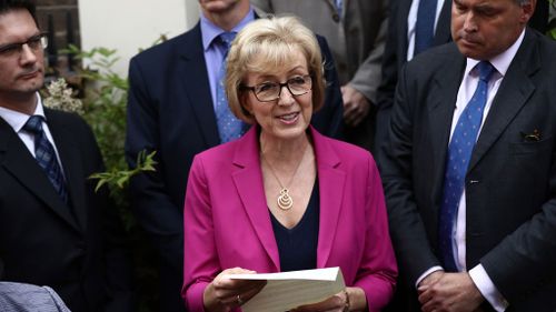 Andrea Leadsom announces her withdrawal from the Conservative leadership race. (Getty)