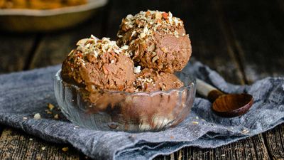 Recipe: <a href="http://kitchen.nine.com.au/2017/04/18/11/49/vegan-chocolate-and-almond-ice-cream" target="_top">Vegan chocolate and almond ice-cream</a>