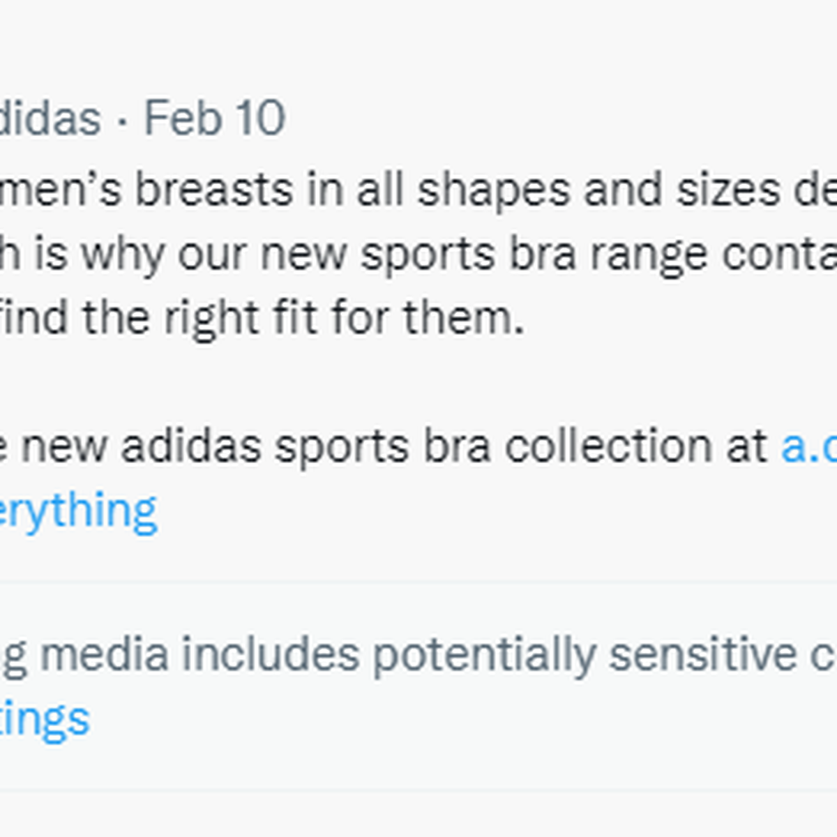 Adidas shows bare breasts in sports bra ad