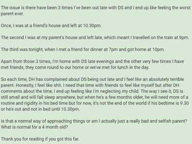 The woman has explained her situation on Mumsnet.