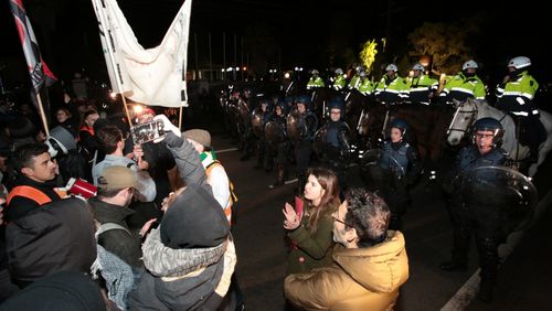 The Campaign Against Racism and Fascism organised a protest against Southern. (AAP)