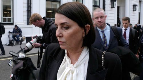Actress Sadie Frost leaves the Royal Courts Of Justice in London
