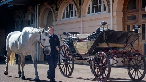 The carriage allows well-wishers to get a good view of the couple. (PA/AAP)