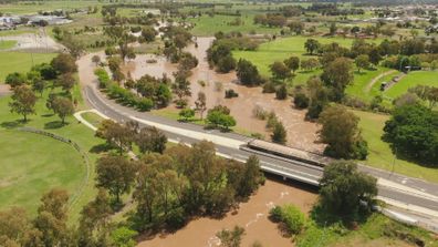 Flooding in Tamworth in regional NSW.
