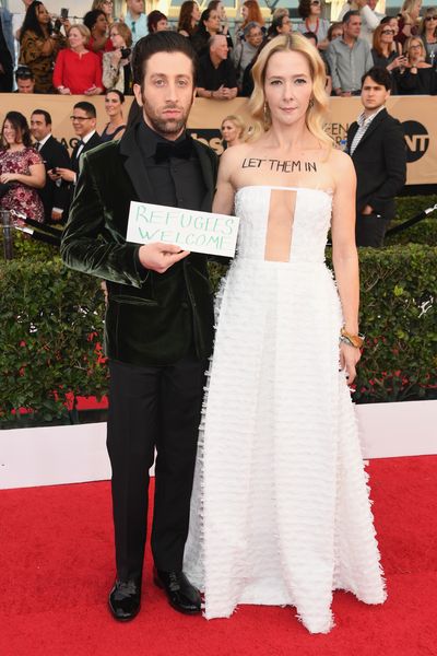 Actors Simon Helberg and Jocelyn Towne at the 23rd Annual Screen Actors Guild Awards, January, 2017&nbsp;