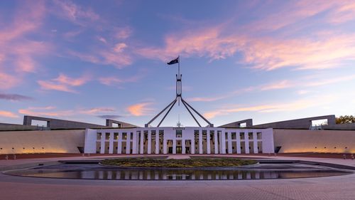 An abundant vision of the Federal Parliament's house in Canberra in the law, Australia