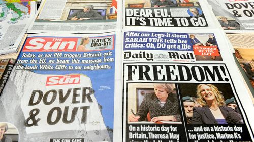 Britain's eurosceptic press cries Brexit freedom on historic day