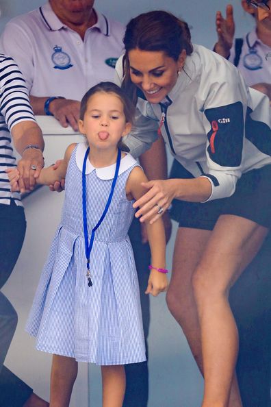 Princess Charlotte of Cambridge and Catherine, Duchess of Cambridge having fun at the inaugural Kings Cup regatta