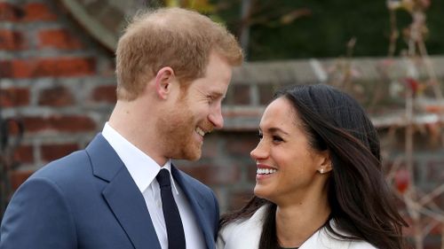 Prince Harry and Meghan Markle following their engagement. 