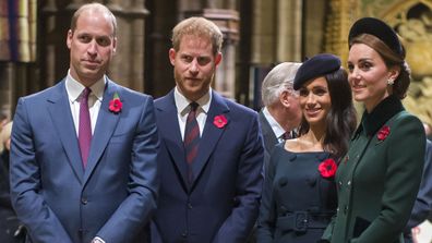 Prince William, Prince Harry, Meghan Markle, Kate Middleton Remembrance Day Service Westminster Abbey 2019