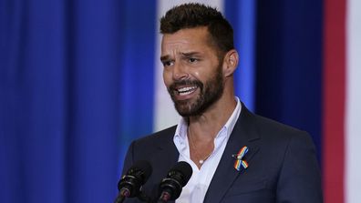 Singer Ricky Martin speaks during the Hispanic Heritage Month event.